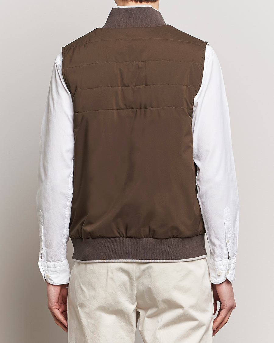 Men | Coats & Jackets | Gran Sasso | Nylon Light Padded Gilet Dark Brown