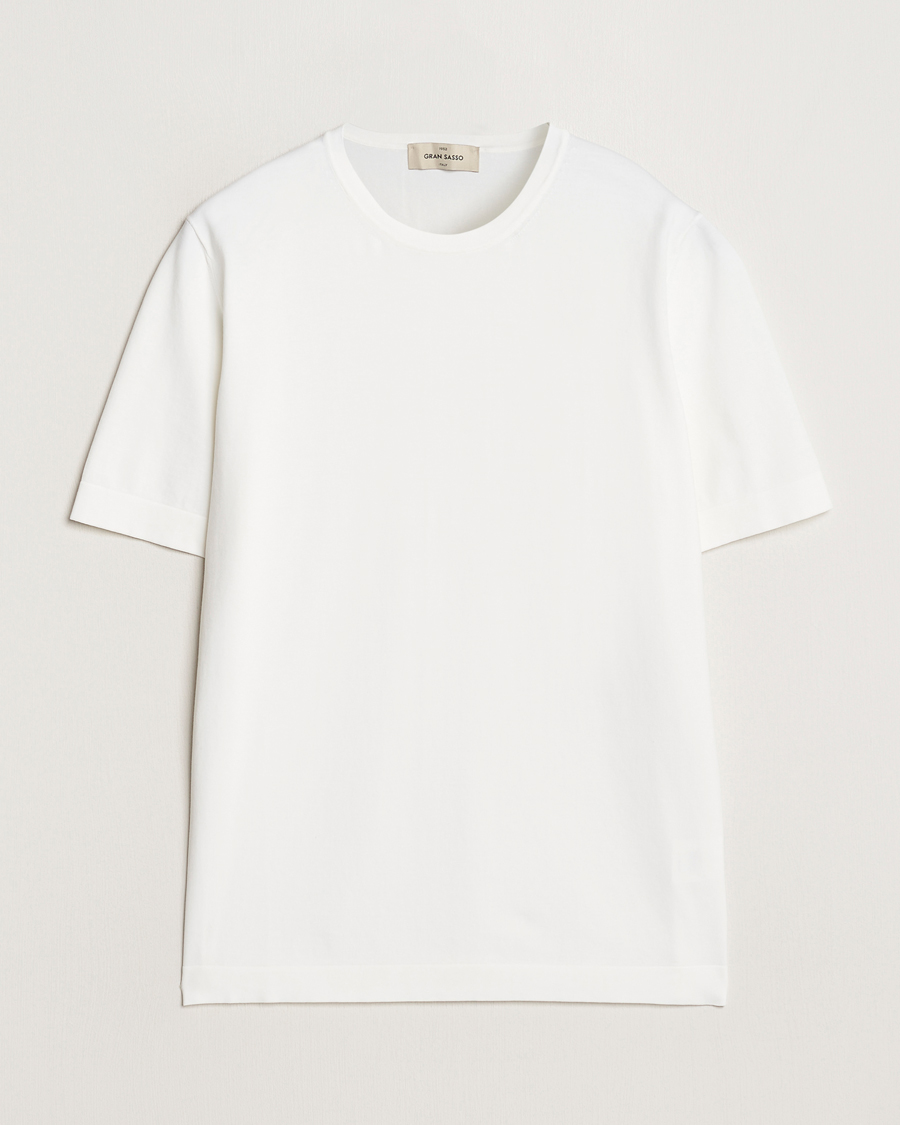 Men | T-Shirts | Gran Sasso | Cotton Knitted Crew Neck T-Shirt White