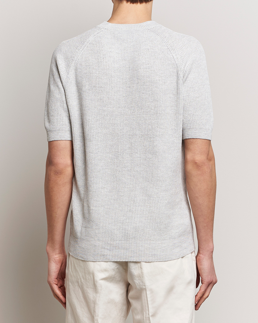 Men | T-Shirts | Gran Sasso | Cotton Heavy Knitted Crew Neck T-Shirt Light Grey