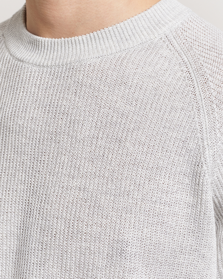 Men | T-Shirts | Gran Sasso | Cotton Heavy Knitted Crew Neck T-Shirt Light Grey