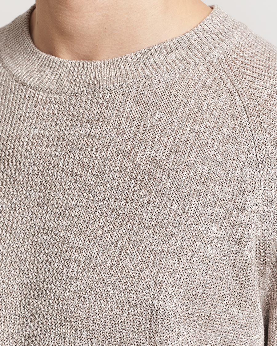 Men | T-Shirts | Gran Sasso | Cotton Heavy Knitted Crew Neck T-Shirt Beige Melange