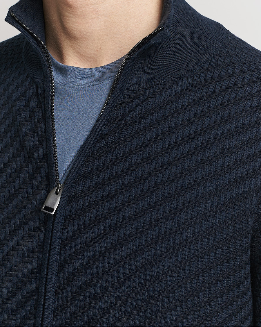 Men | Sweaters & Knitwear | Brioni | Cashmere/Silk Blend Full Zip Navy