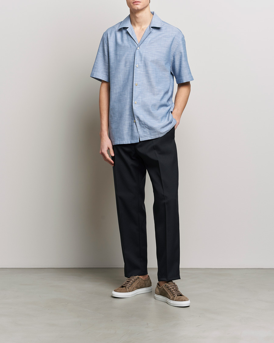 Men | Shirts | Brioni | Cotton Cuban Shirt Light Blue