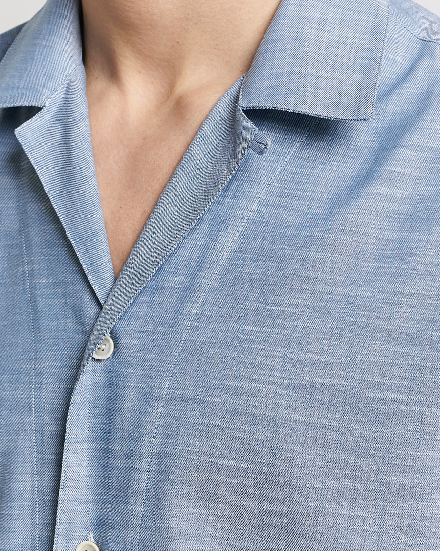 Men | Shirts | Brioni | Cotton Cuban Shirt Light Blue