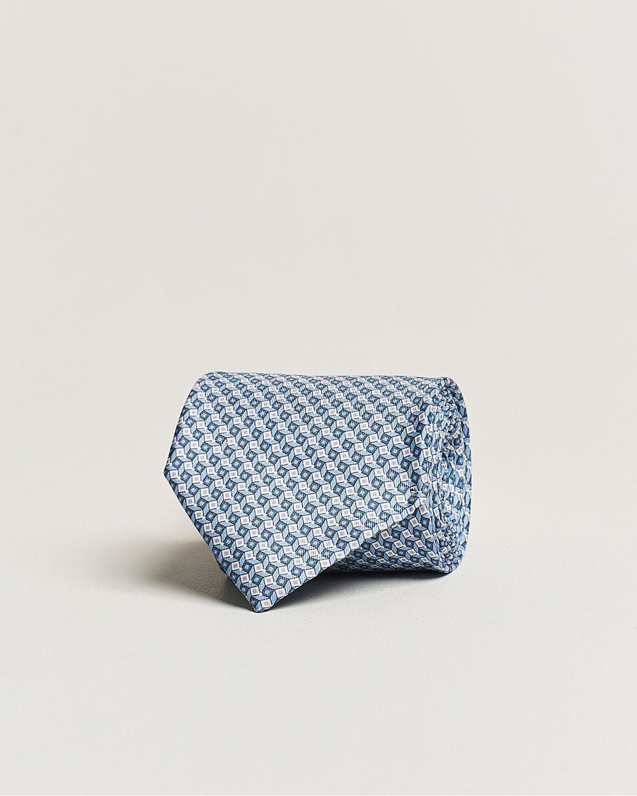Men | Brioni Printed Silk Tie Light Blue | Brioni | Printed Silk Tie Light Blue