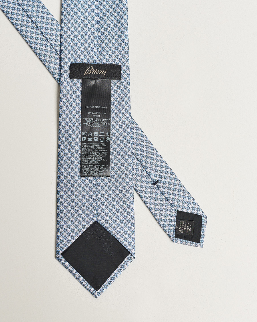 Men | Brioni Printed Silk Tie Light Blue | Brioni | Printed Silk Tie Light Blue
