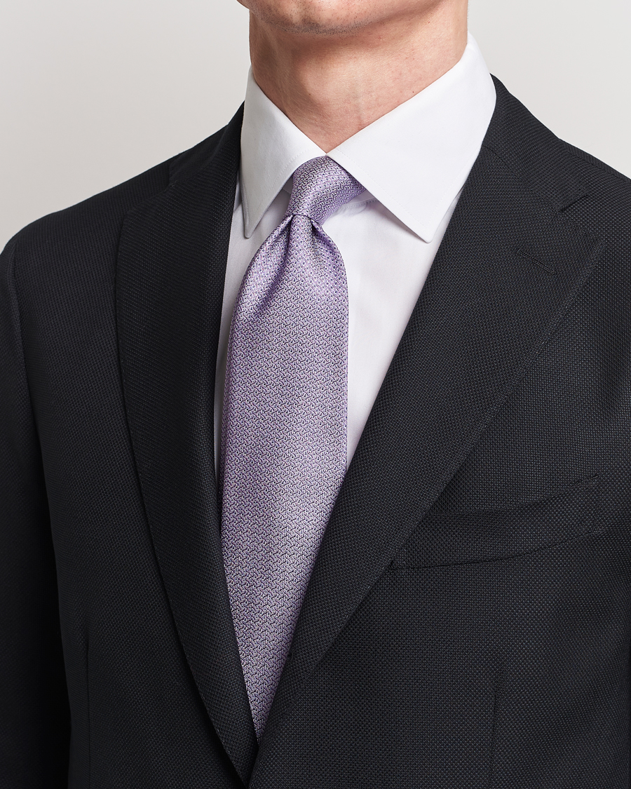 Men | Luxury Brands | Brioni | Structured Silk Tie Lavender
