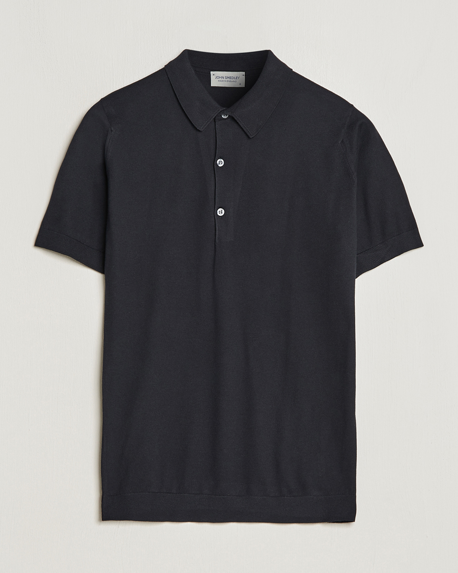 Men | Polo Shirts | John Smedley | Adrian Slim Fit Sea Island Polo Black