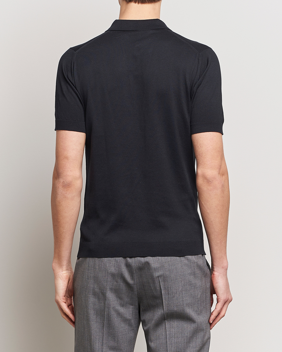 Men | Polo Shirts | John Smedley | Adrian Slim Fit Sea Island Polo Black