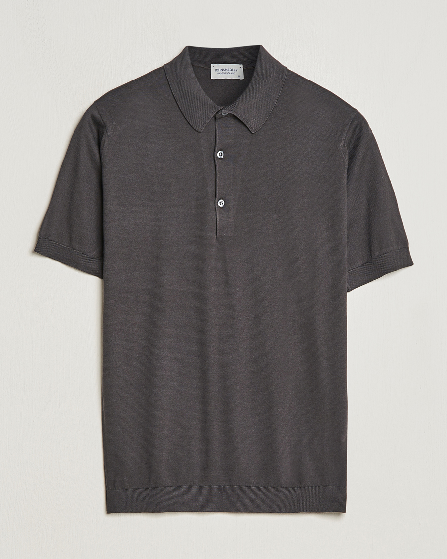 Men | Polo Shirts | John Smedley | Adrian Slim Fit Sea Island Polo Chocolat