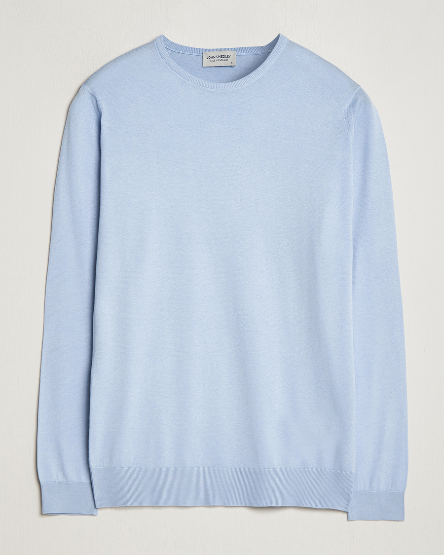 新品JOHN SMEDLEY シーアイランドコットンミラージュブルーM John Smedley Hatfield Sea Island Crew Neck Mirage Blue at
