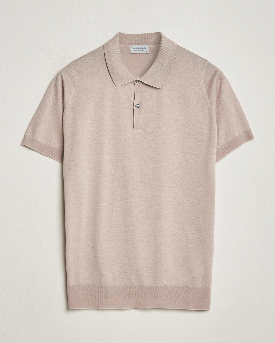 Men | Polo Shirts | John Smedley | Leyburn Merino/Sea Island Cotton Polo Oat