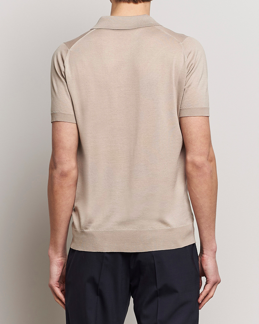 Men | Polo Shirts | John Smedley | Leyburn Merino/Sea Island Cotton Polo Oat