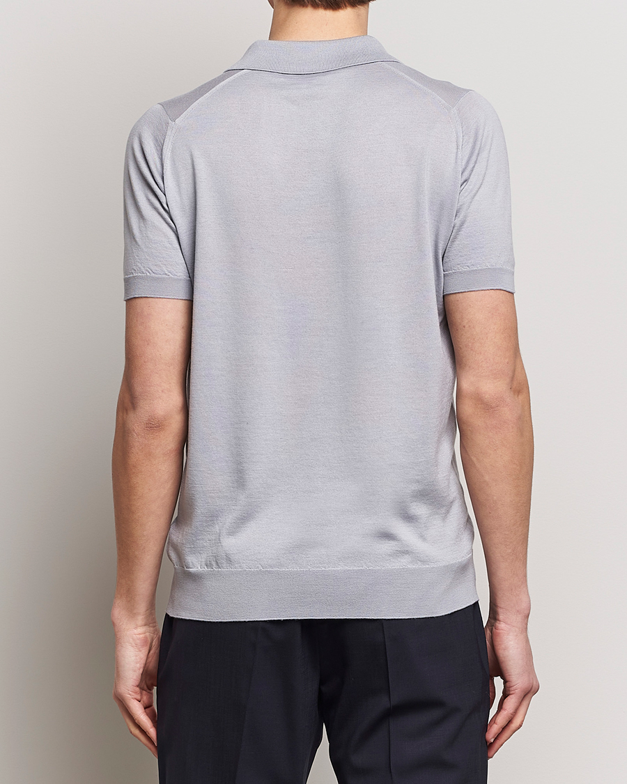 Men | Polo Shirts | John Smedley | Leyburn Merino/Sea Island Cotton Polo Silver