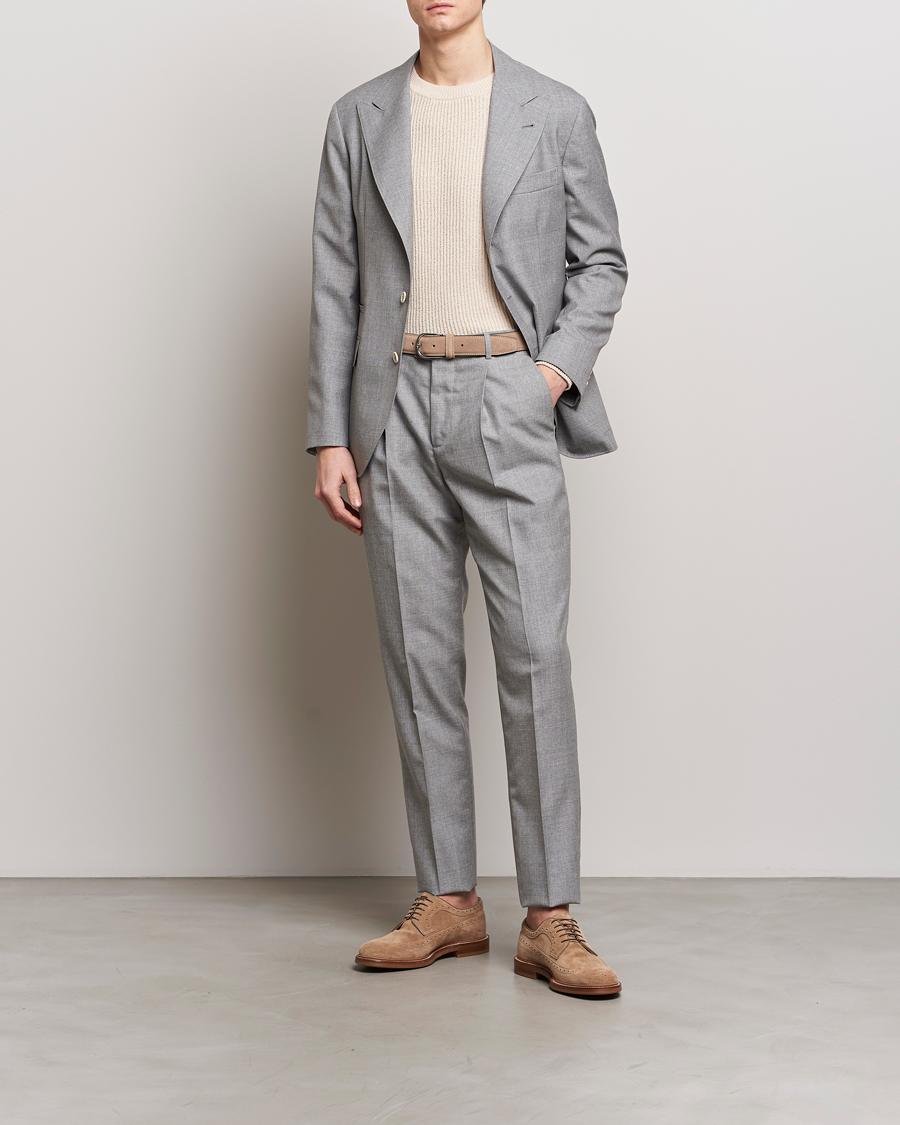 Men | Blazers | Brunello Cucinelli | Peak Lapel Wool Blazer Light Grey