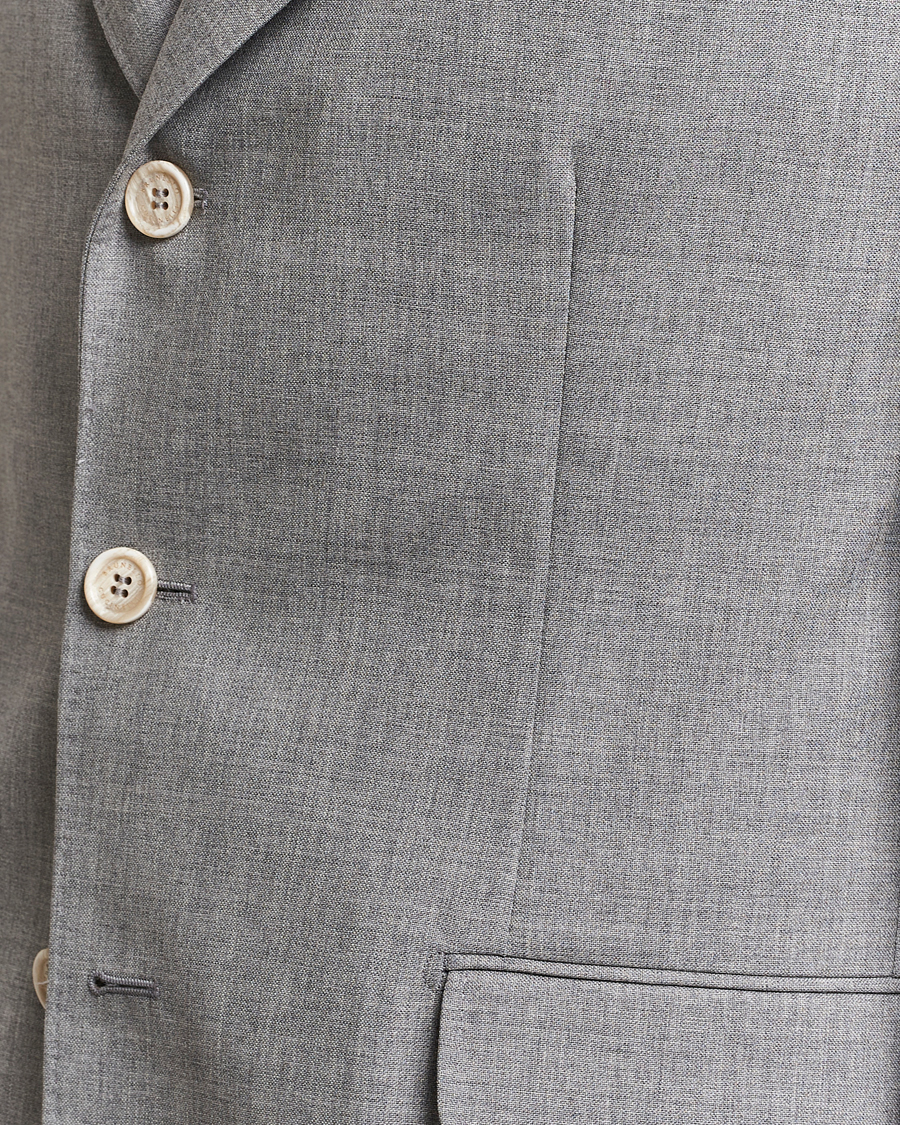 Men | Blazers | Brunello Cucinelli | Peak Lapel Wool Blazer Light Grey