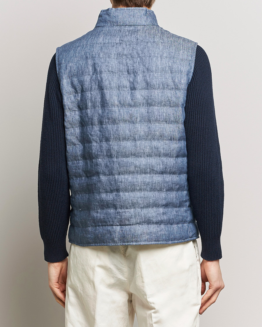 Men | Coats & Jackets | Brunello Cucinelli | Linen Gilet Light Blue