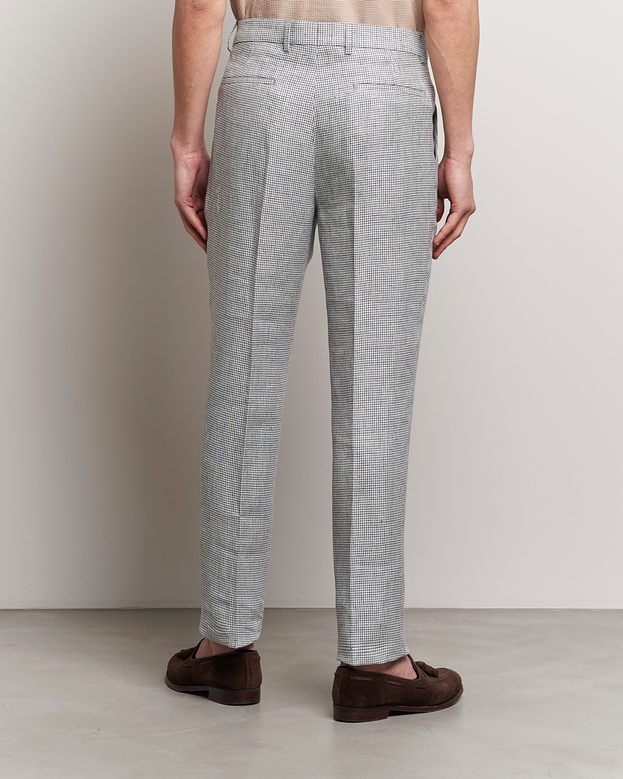 Men | Trousers | Brunello Cucinelli | Pleated Houndstooth Trousers Light Grey