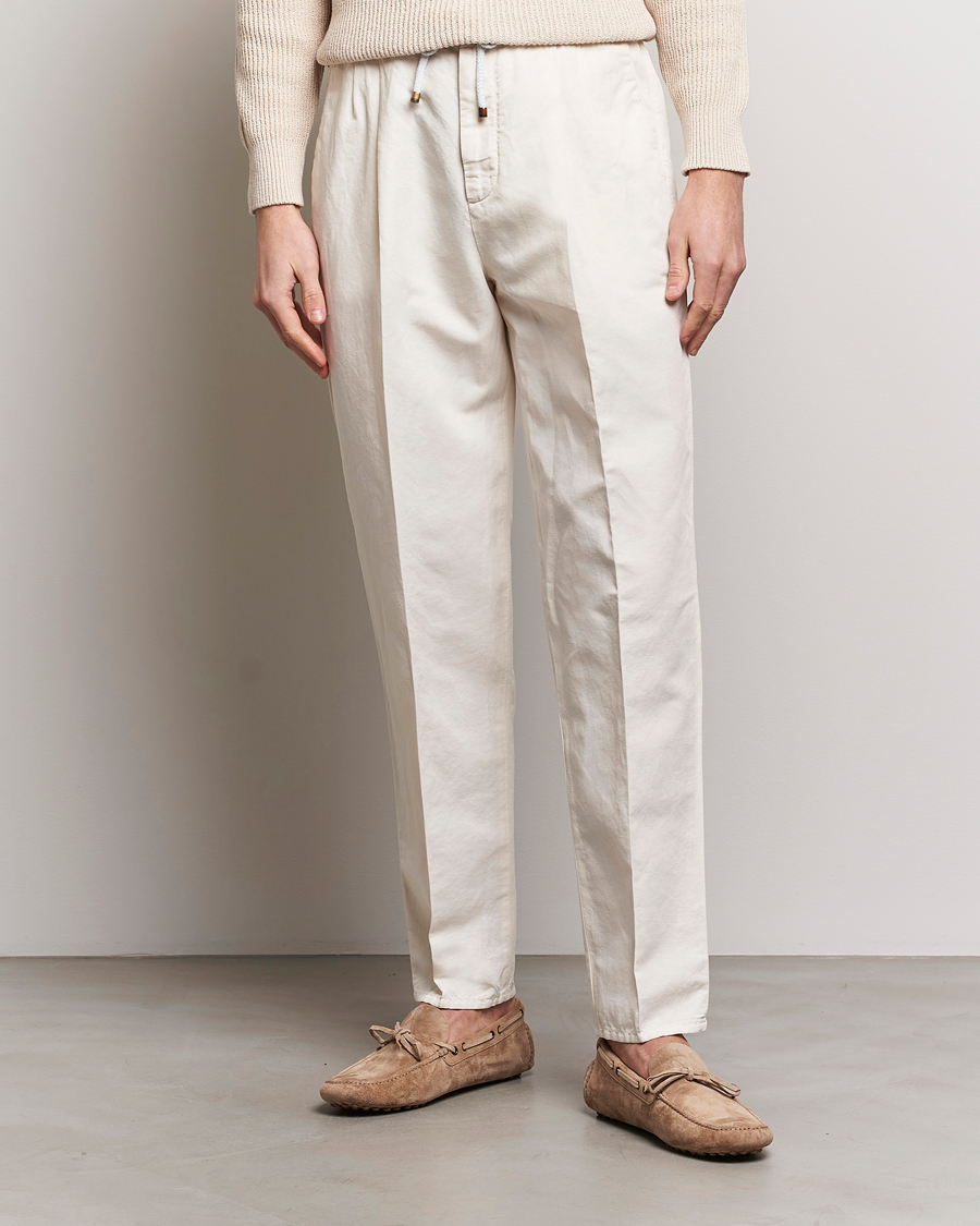 Men |  | Brunello Cucinelli | Cotton/Linen Drawstring Pants Off White