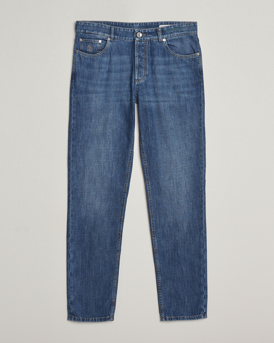 Men | Jeans | Brunello Cucinelli | Traditional Fit Jeans Dark Blue Wash