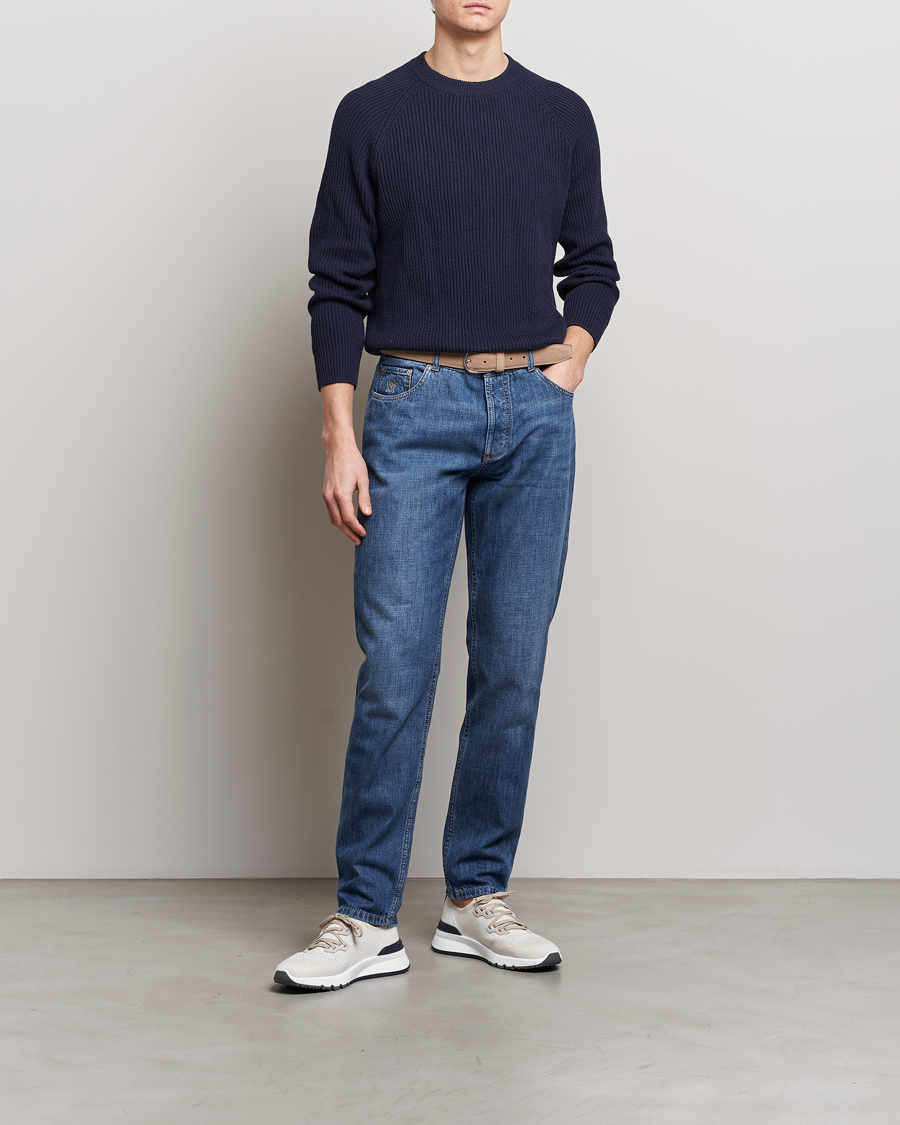 Men | Jeans | Brunello Cucinelli | Traditional Fit Jeans Dark Blue Wash
