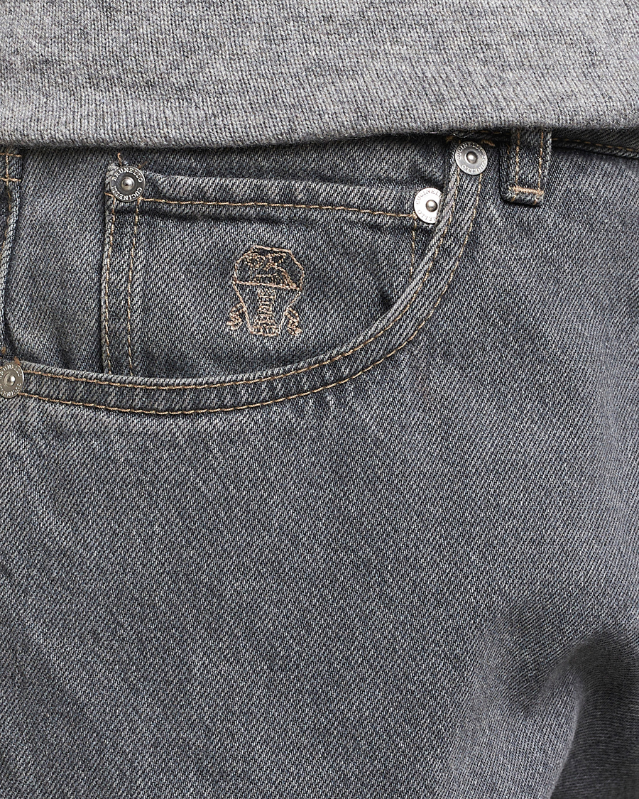 Men | Jeans | Brunello Cucinelli | Leisure Fit Jeans Grey Wash