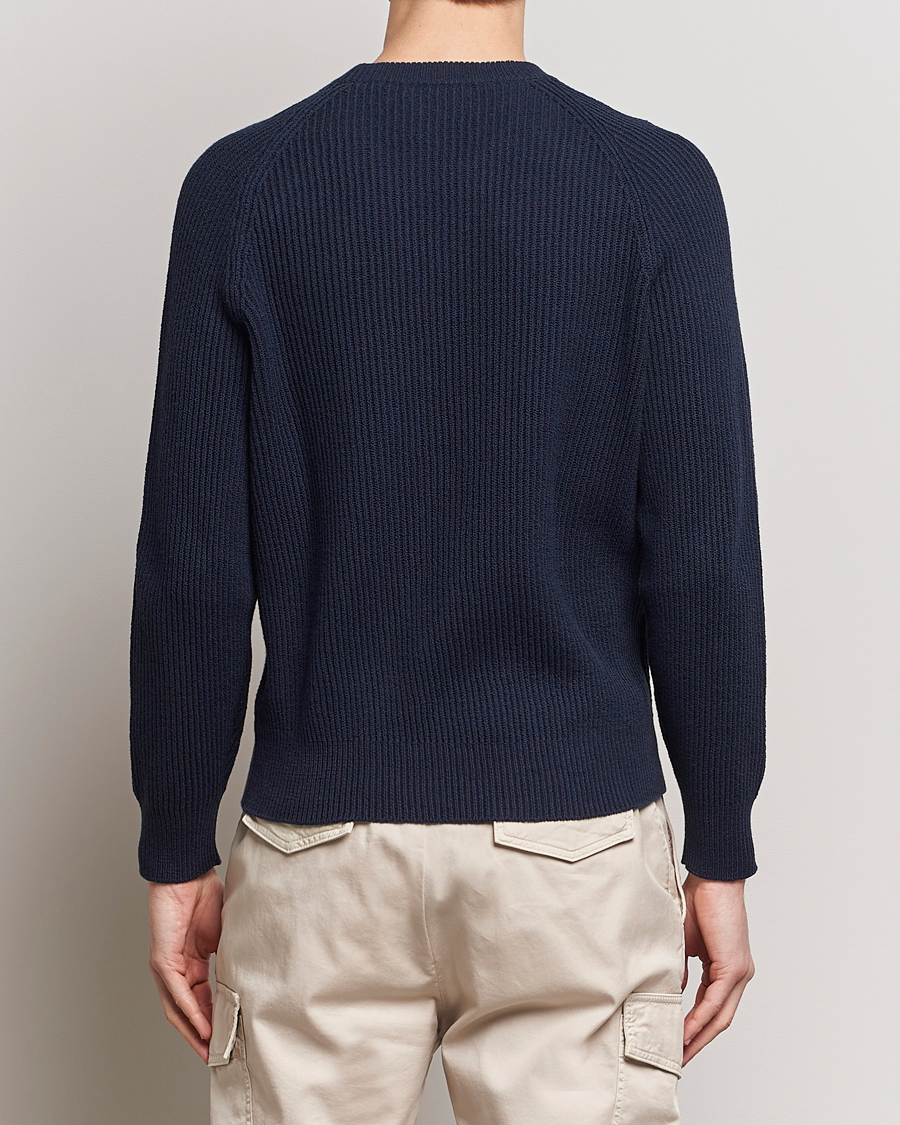 Men | Sweaters & Knitwear | Brunello Cucinelli | Heavy Rib Stitch Crew Neck Navy