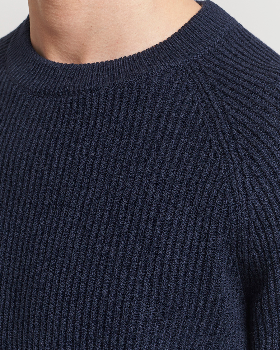 Men | Sweaters & Knitwear | Brunello Cucinelli | Heavy Rib Stitch Crew Neck Navy