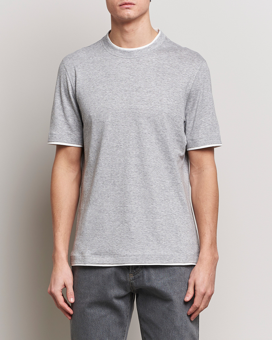 Men |  | Brunello Cucinelli | Cotton/Linen T-Shirt Light Grey