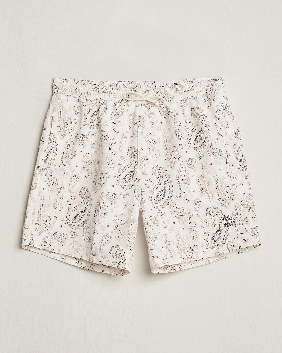 Men | Swimwear | Brunello Cucinelli | Paisley Swim Trunks Light Beige