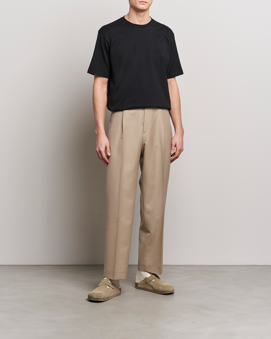 Men | T-Shirts | Auralee | Luster Plating T-Shirt Black