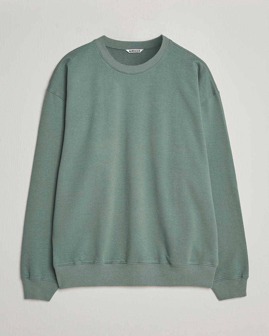 Men | Sweaters & Knitwear | Auralee | Super High Gauze Sweatshirt Dustry Green