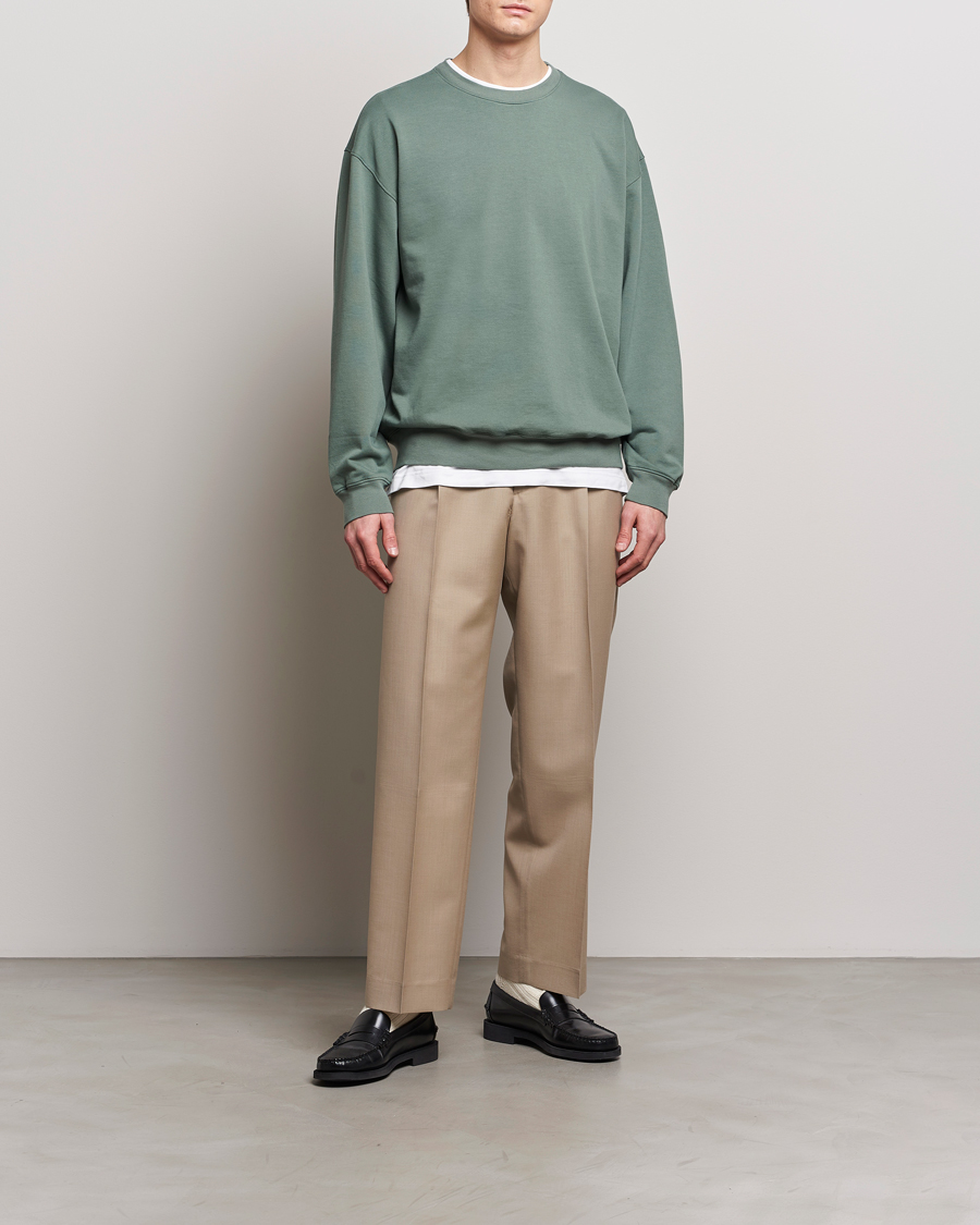Men | Sweaters & Knitwear | Auralee | Super High Gauze Sweatshirt Dustry Green
