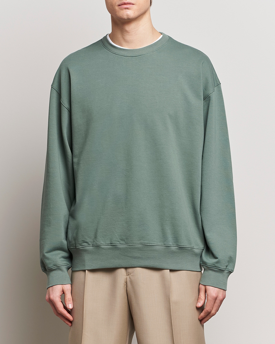 Men | Sweaters & Knitwear | Auralee | Super High Gauze Sweatshirt Dustry Green