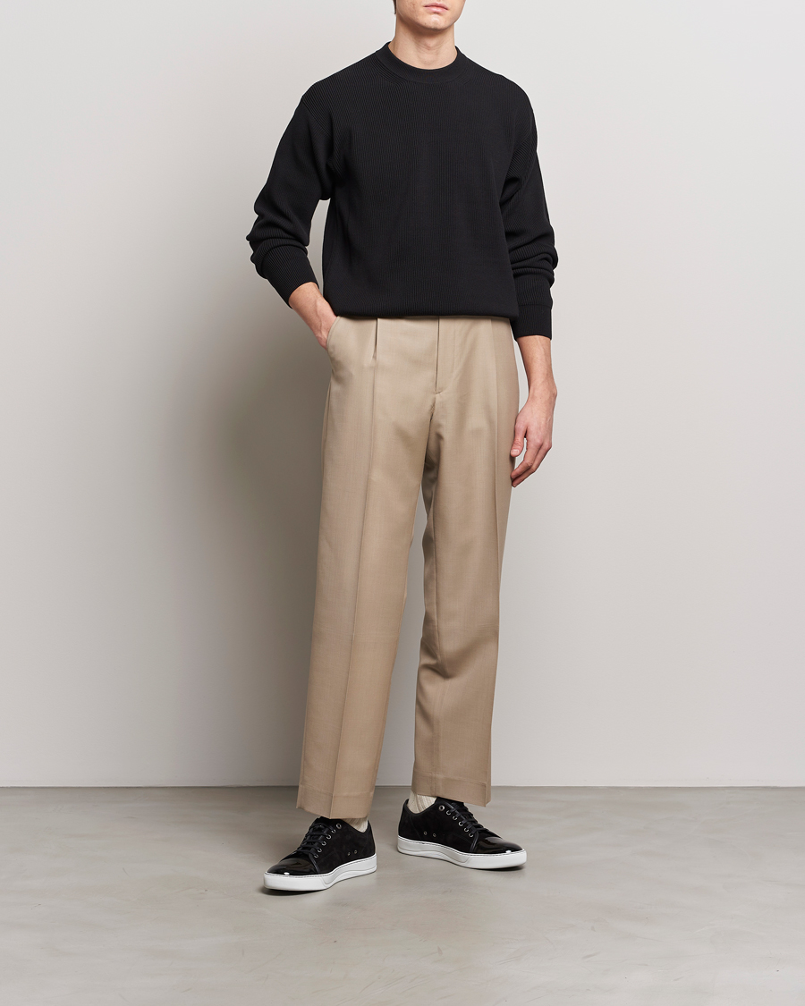 Men | Sweaters & Knitwear | Auralee | Hard Twist Rib Knit Pullover Black