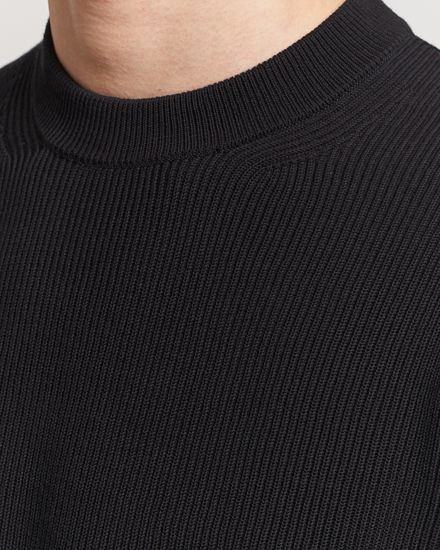 Men | Sweaters & Knitwear | Auralee | Hard Twist Rib Knit Pullover Black