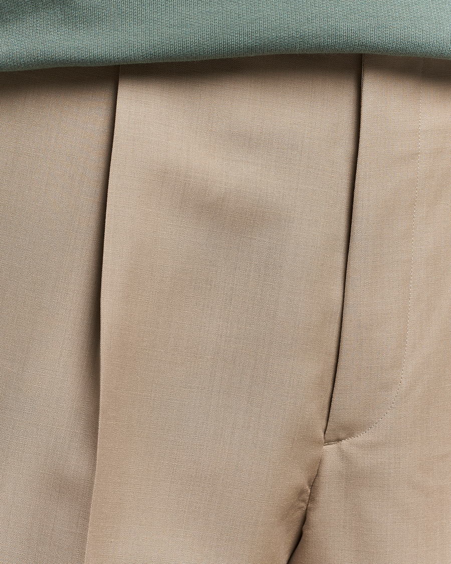 Men | Trousers | Auralee | Tropical Wool/Mohair Slacks Beige