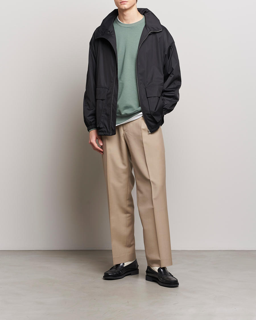 Men | Coats & Jackets | Auralee | Polyester Satin Zip Jacket Black