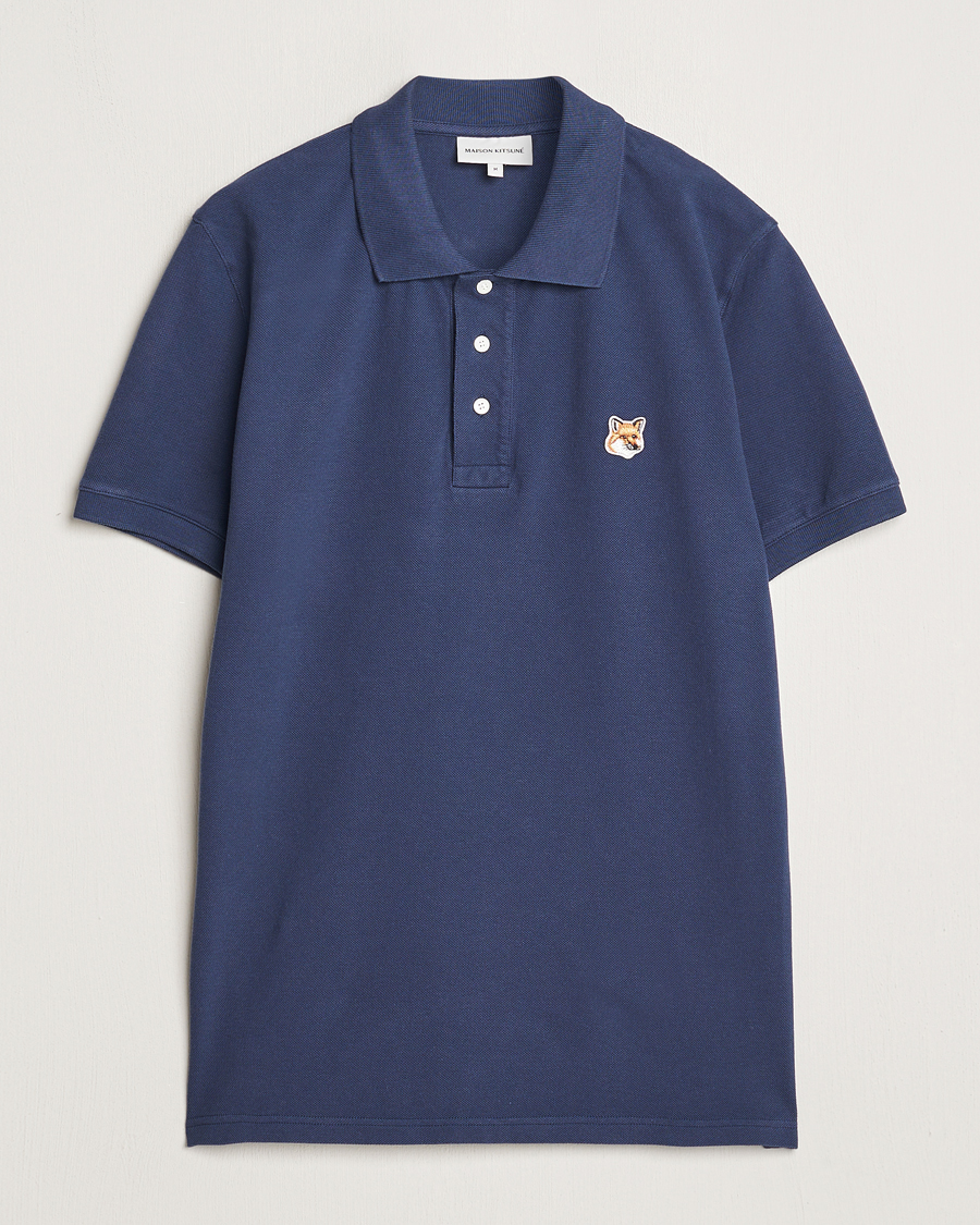 Men | Polo Shirts | Maison Kitsuné | Fox Head Polo Ink Blue
