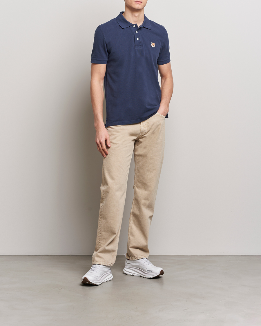 Men | Polo Shirts | Maison Kitsuné | Fox Head Polo Ink Blue