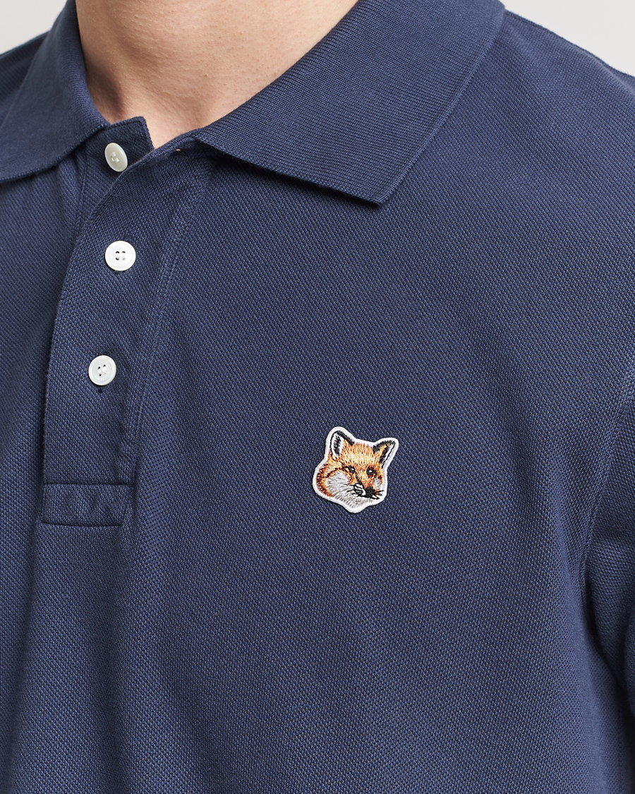 Men | Polo Shirts | Maison Kitsuné | Fox Head Polo Ink Blue
