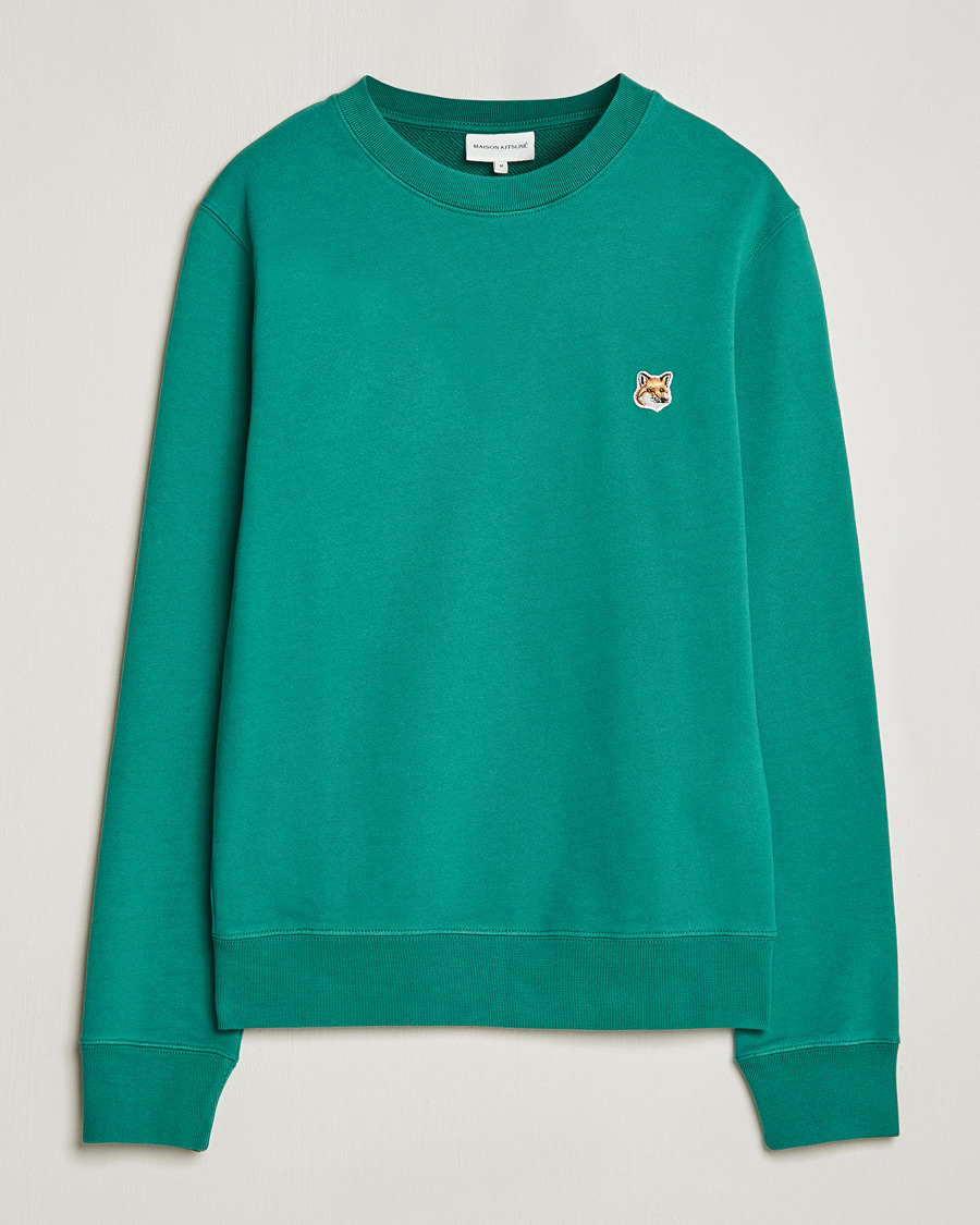 Men | Sweaters & Knitwear | Maison Kitsuné | Fox Head Sweatshirt Pine Green