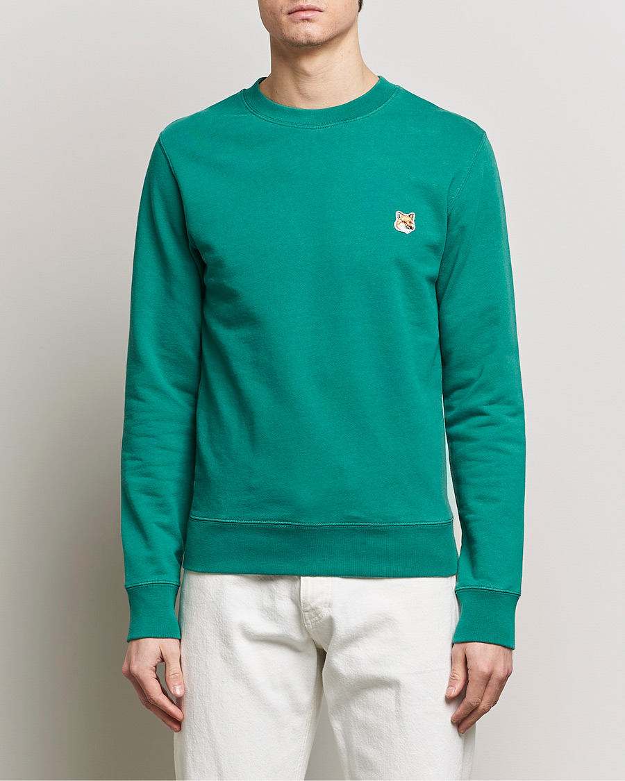 Men | Sweaters & Knitwear | Maison Kitsuné | Fox Head Sweatshirt Pine Green