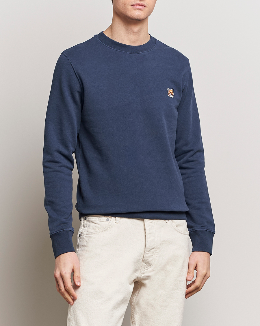 Maison Kitsuné Fox Head Sweatshirt Ink Blue at CareOfCarl.com