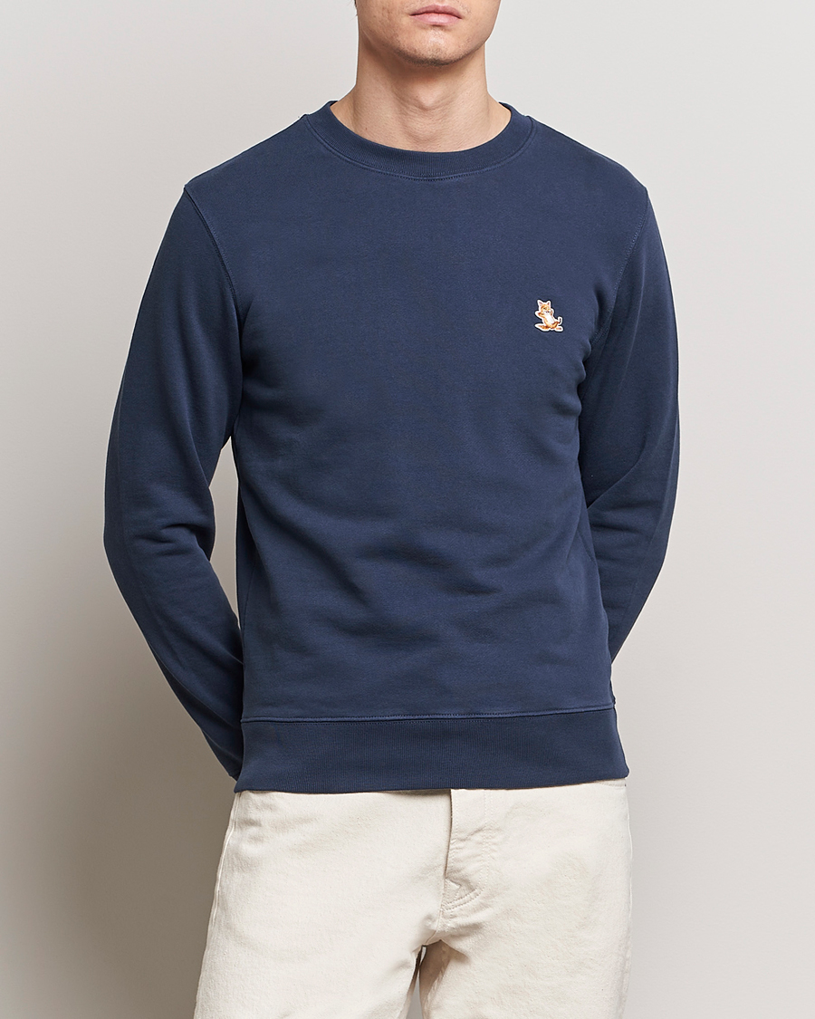 Men | Sweaters & Knitwear | Maison Kitsuné | Chillax Fox Sweatshirt Ink Blue