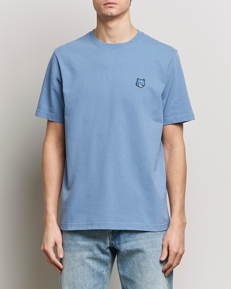 Men | Maison Kitsuné | Maison Kitsuné | Tonal Fox Head T-Shirt Hampton Blue