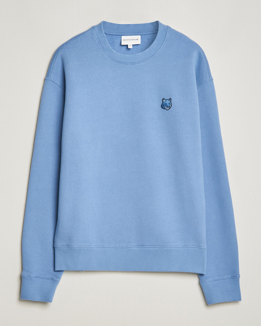 Men | Sweaters & Knitwear | Maison Kitsuné | Tonal Fox Head Sweatshirt Hampton Blue