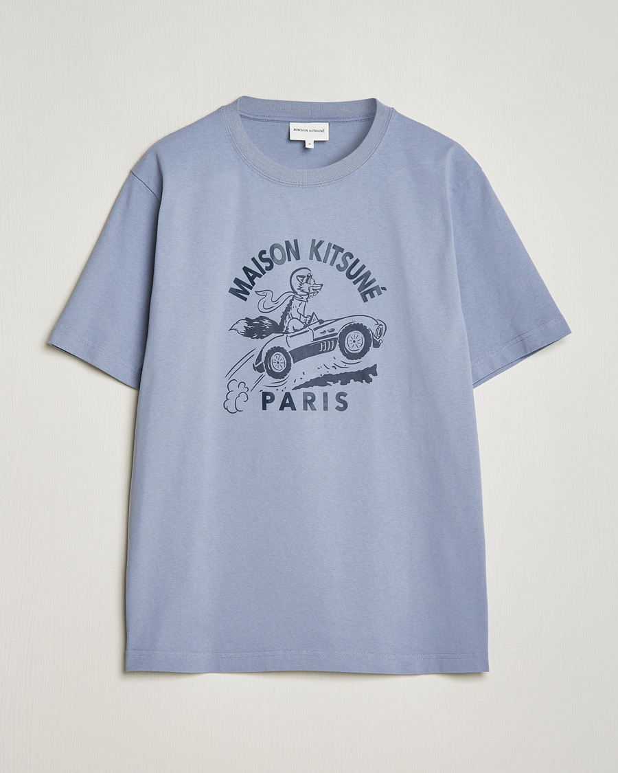Men | T-Shirts | Maison Kitsuné | Racing Fox T-Shirt Duster Blue