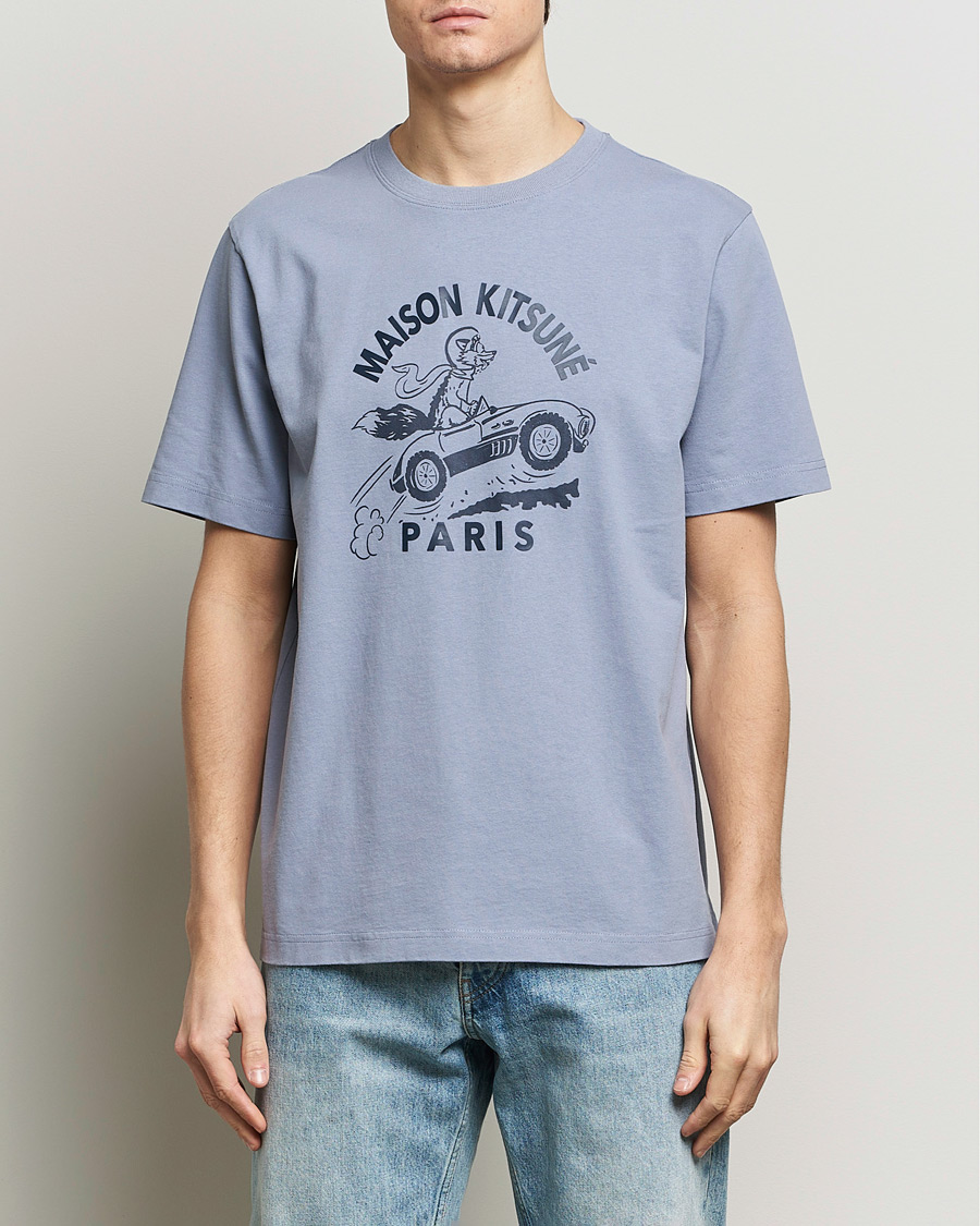 Men |  | Maison Kitsuné | Racing Fox T-Shirt Duster Blue