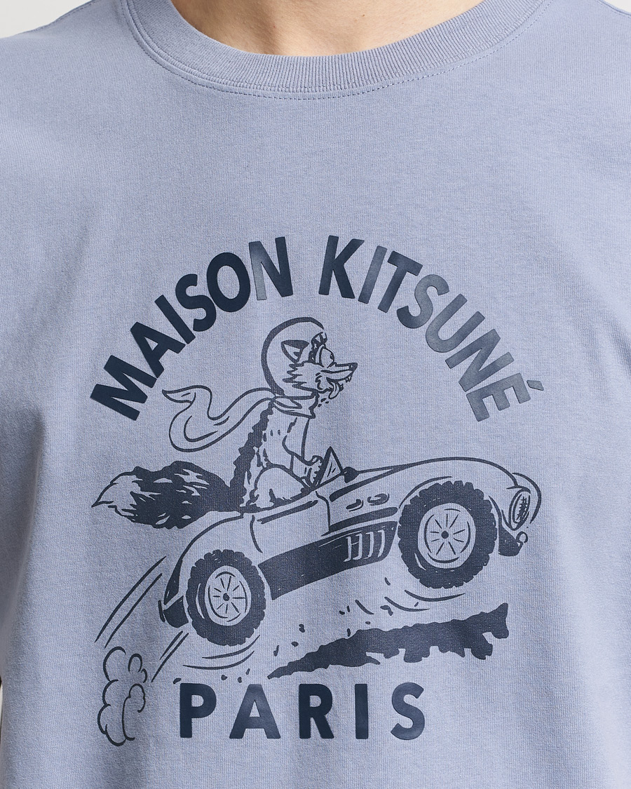 Men | T-Shirts | Maison Kitsuné | Racing Fox T-Shirt Duster Blue